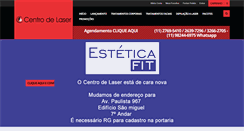 Desktop Screenshot of centrodelaser.com.br